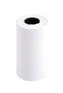 CW Office Therm Roll 55g 1ply 57x30x12 PK20, a roll of white thermal paper for office use isolated on white background.