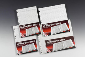 CW Office Twinlock V4 Variform 5 Column Cash, set of white variform sheets with grid and column layouts for accounting and analysis.