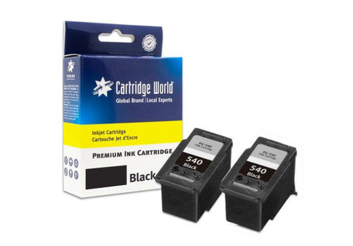 Cartridge World Compatible with Canon PG-540XL Twin Pack Black Ink Cartridges (5222B005) 