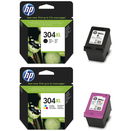 HP Original HP 304XL High Capacity Black & Tri-Colour Ink Cartridge Multipack (N9K07AE, N9K08AE) 