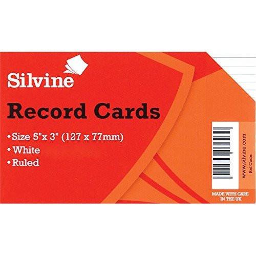 CW Office ValueX Record Cards, image of a red and orange package of ruled 5 x 3 inch (127 x 76mm) white record cards.