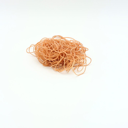 CW Office ValueX Rubber Bands No 24, Natural 454g, a pile of light brown rubber bands on a white background.