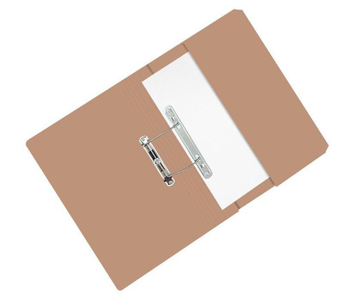 CW Office ValueX Trans File Pckt FS BF PK25, brown file folder with metal ring binder inside