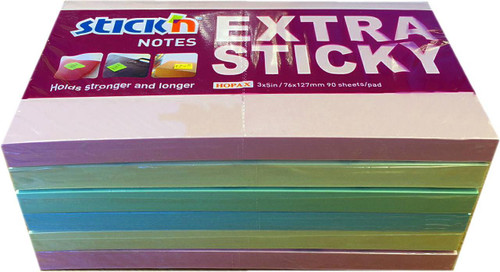 CW Office ValX Ex Sticky 76x127mm Pastel Assorted Sticky Notes Pack, colorful sticky notes for organization and note-taking.