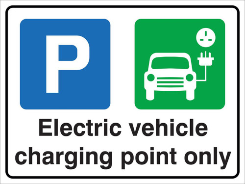 CW Office Vehicle Charging Point Correx Sign, electric vehicle charging station parking sign