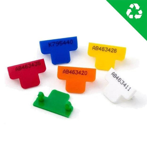 CW Office Versapak T Security Seals Numbered PK500, colorful numbered plastic security seals in red, blue, yellow, orange, and white