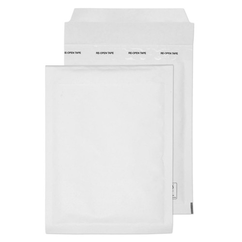 CW Office White P&S Bubble 90gsm 215x150mm PK100, image of white bubble printed paper packs in a clear plastic bag.