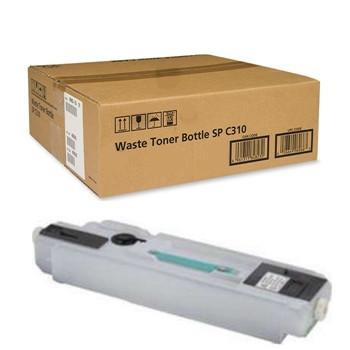 Ricoh 406066 Toner Waste Box, sealed brown cardboard box labeled "Waste Toner Bottle SP C310" for replacement in Ricoh printers.