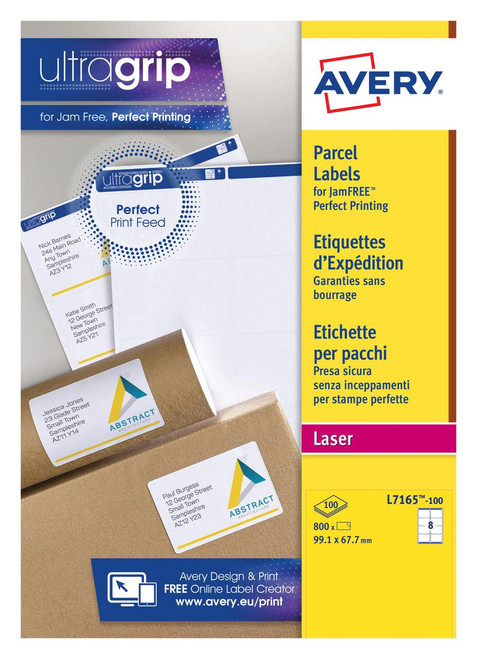 Avery Laser Parcel Label 99x67 7mm 8 Per A4 Sheet White (Pack 800
