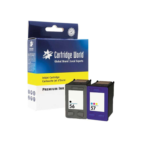 Cartridge World Compatible with HP 56 Black/57 Tri-colour 2 Pack Inkjet Cartridges SA342AE