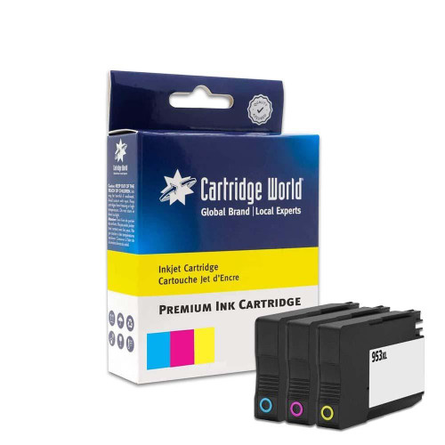 Cartridge World Compatible with HP 953XL 3 Pack High Yield Cyan/Magenta/Yellow Inkjet Cartridges