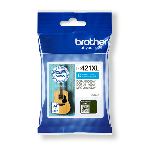 Brother High Yield Cyan Ink Cartridge 500 pages - LC421XLC - main product image