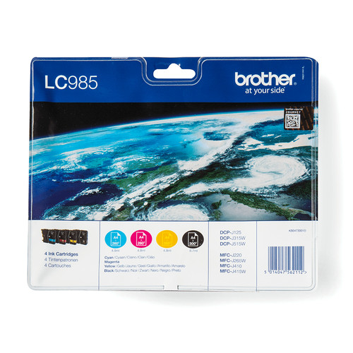 Brother LC-985VALBP Ink Cartridge Original black,Cyan,magenta,yellow Multipack 4 pc(s) - main product image