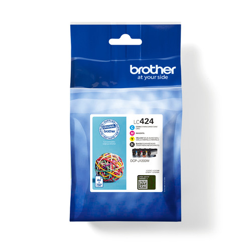 Brother Value Pack Black Cyan Magenta Yellow Standard Capacity Ink Cartridge 750 pages - LC424VAL - main product image