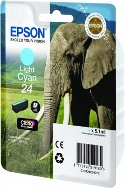 Epson 24 Elephant Light Cyan Standard Capacity Ink Cartridge 5ml - C13T24254012