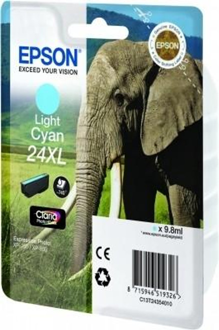 Epson 24XL Elephant Light Cyan High Yield Ink Cartridge 10ml - C13T24354012