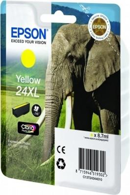 Epson 24XL Elephant Yellow High Yield Ink Cartridge 9ml - C13T24344012
