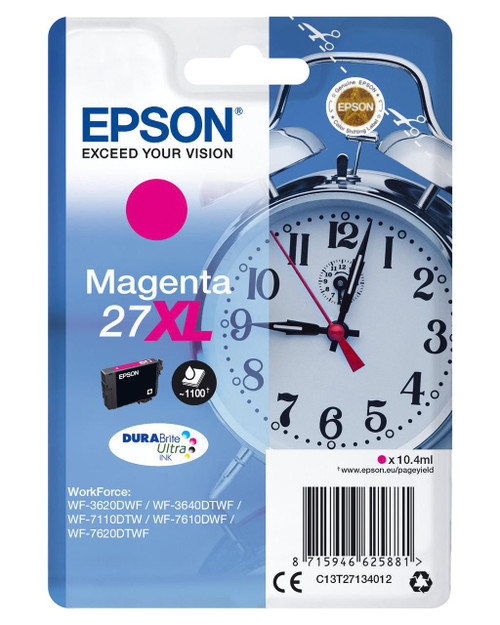  Epson 27XL Alarm Clock Magenta High Yield Ink Cartridge 10ml - C13T27134012 