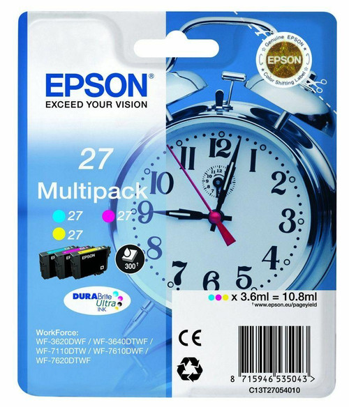 Epson C/M/Y Ink Cartridge 3 x 3.6ml Multipack Easymail - C13T27054510