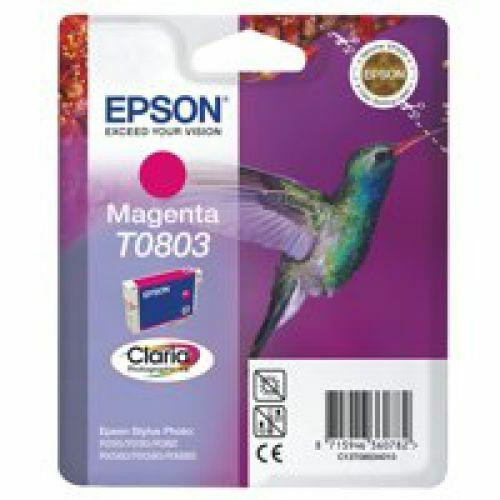 Epson Hummingbird Singlepack Magenta T0803 Claria Photographic Ink Ink Cartridge
