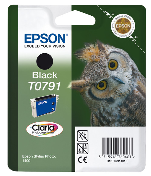 Epson Owl Singlepack Black T0791 Claria Photographic Ink Ink Cartridge - main product image