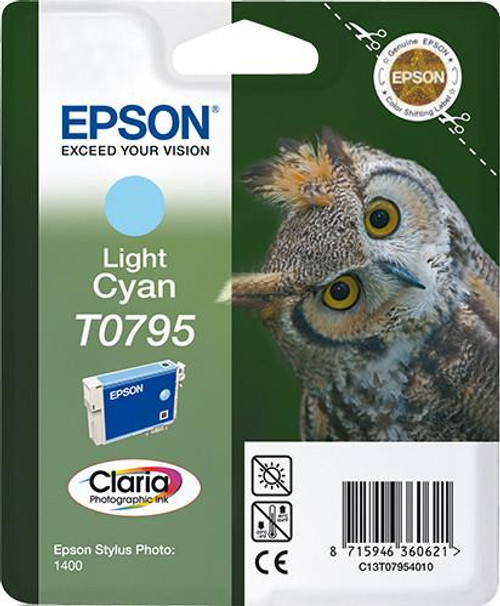  Epson Owl Singlepack Light Cyan T0795 Claria Photographic Ink Ink Cartridge 