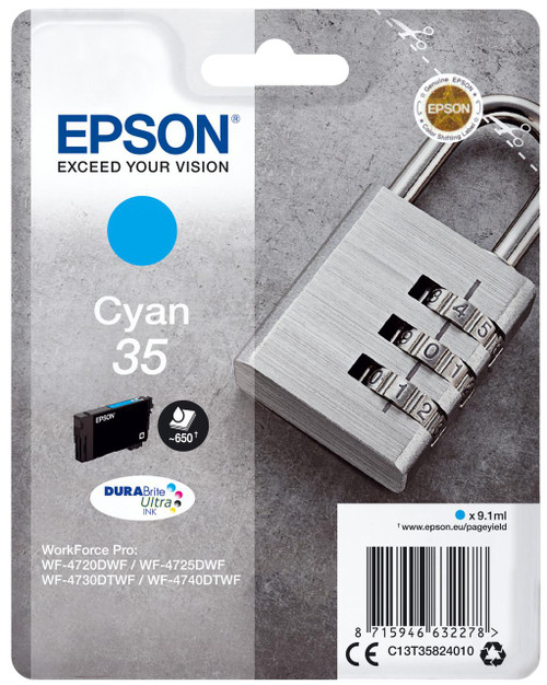  Epson Padlock Singlepack Cyan 35 DURABrite Ultra Ink 