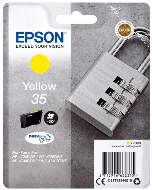  Epson Padlock Singlepack Yellow 35 DURABrite Ultra Ink 