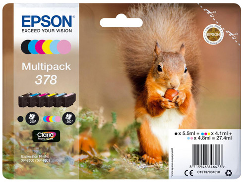 Epson Squirrel Multipack 6-colours 378 Claria Photo HD Ink 
