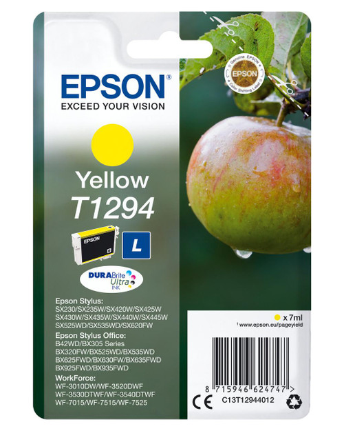  Epson T1294 Apple Yellow Standard Capacity Ink Cartridge 7ml - C13T12944012 