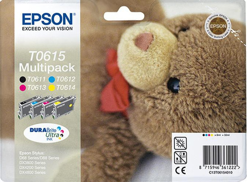  Epson Teddybear Multipack 4-colours T0615 DURABrite Ultra Ink 