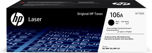 HP 106A (Yield: 1,000 Pages) Black Original Laser Toner Cartridge (W1106A) - main product image