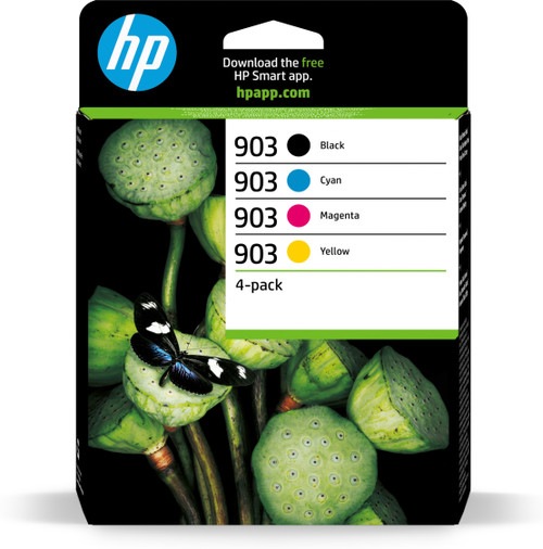 HP 903 Cyan Magenta Yellow Black Ink Cartridge Combo 4 pack for HP OfficeJet 6950/6960/6970 AiO - 6ZC73AE - main product image