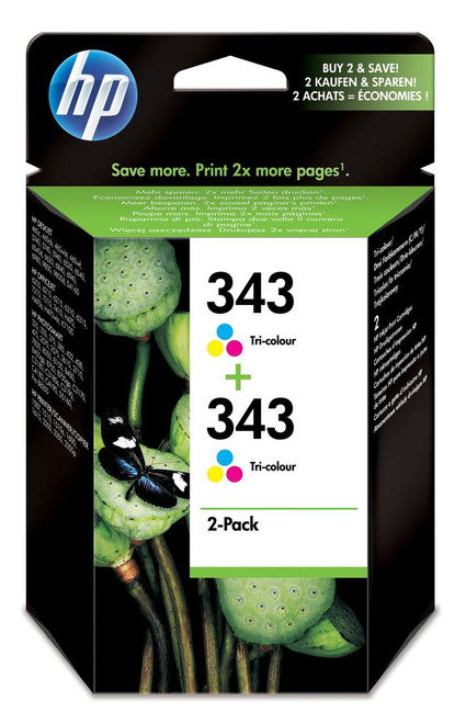 HP Original HP 343 Cyan, Magenta, Yellow Multipack of Ink Cartridge (CB332EE) 