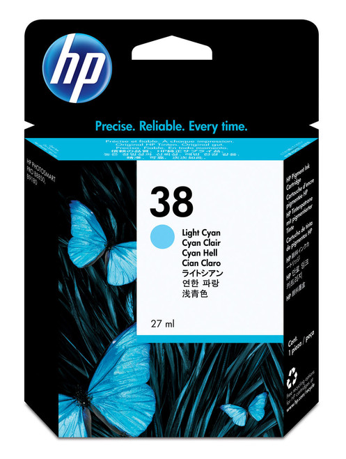 HP Original HP 38 Light Cyan Ink Cartridge C9418A