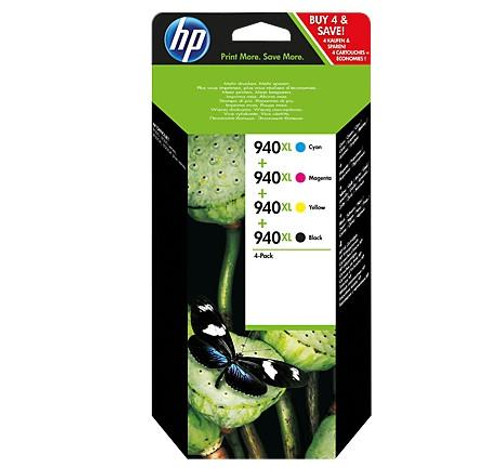 HP Original HP 940XL Black,Cyan, Magenta, Yellow Multipack of Ink Cartridge (C2N93AE) 