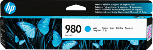 Original HP 980 Cyan Ink Cartridge (D8J07A) - main product image