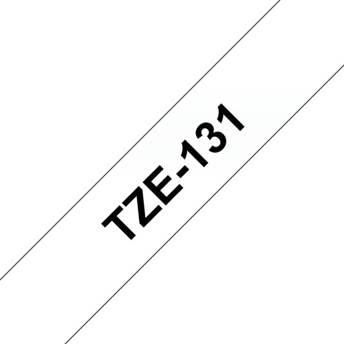 BROTHER TZE131 BLACK ON CLEAR 12MM GLOSS - main product image