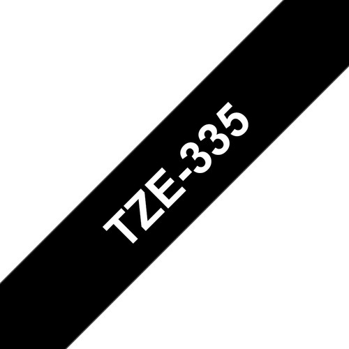 BROTHER TZE335 WHITE ON BLACK 12MM GLOSS - main product image