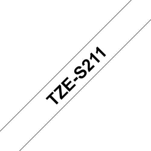 Brother Tzes211 Black On White 6Mm Strong Adhesive - main product image
