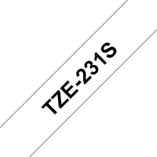 BROTHER TZE231S BLACK ON WHITE 12MM GLOSS 4M - main product image