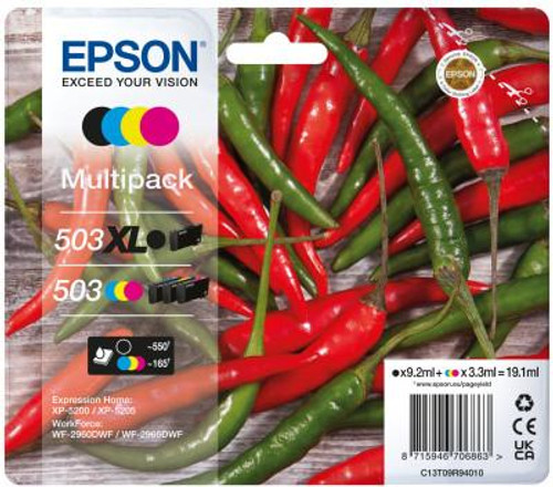 Epson Chillie 503xl black and standard Cmy Multipack Ink