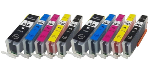 Cartridge World 2 x Compatible with Canon PGI-550/CLI-551 XL Multipack 10 Cartridges Cartridge World 2 x Compatible with Canon PGI-550/CLI-551 XL Multipack 10 Cartridges