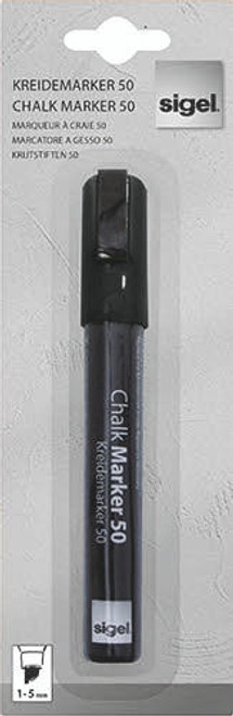 Cartridge World Liquid Chalk Marker Bk 1-5mm chisel tip