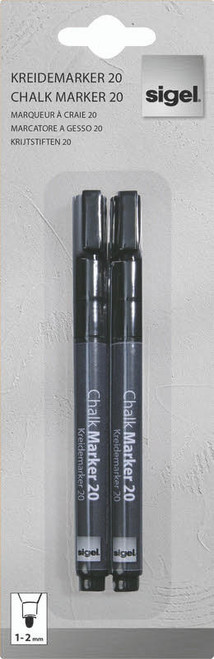Cartridge World Liquid Chalk Marker Bk 1-2mm bullet tip