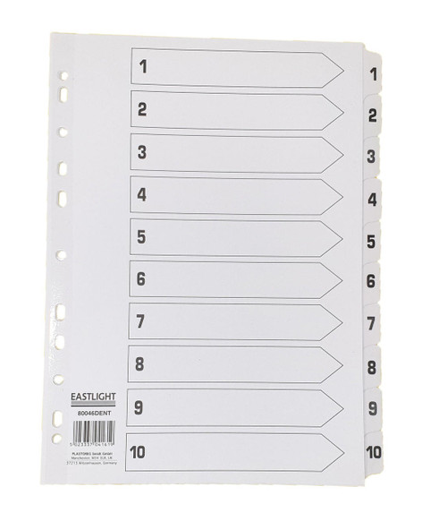 Cartridge World Index White Clear Tabs 1-10 