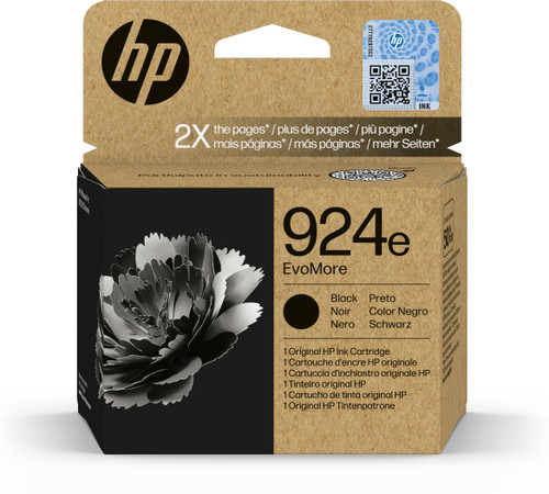 HP 924E EvoMore Ink Cartridge Black (4K0V0NE) - main product image