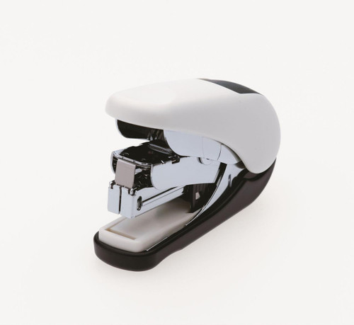 Pentel Mini Stapler Flat Clinch Power Assist WH, compact handheld stapler with white and black design for easy stapling and paper binding.