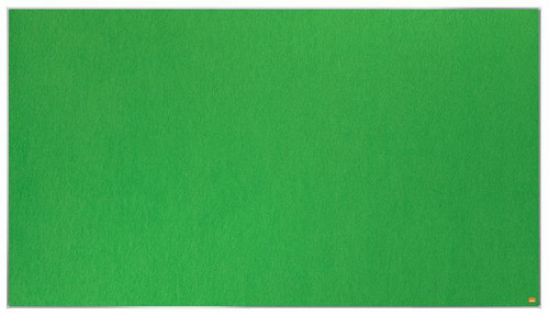 Nobo ImpPro Felt Board GN 1550x870mm, bright green felt board for educational or presentation use.