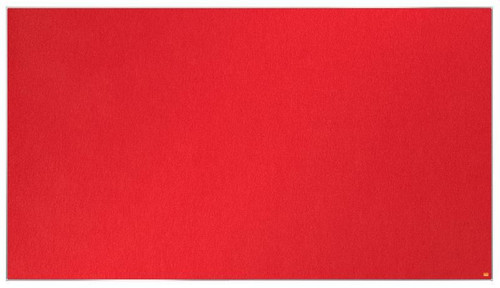 Nobo ImpPro Felt Board, red felt bulletin board with dimensions 1880x1060mm, suitable for office or classroom display.